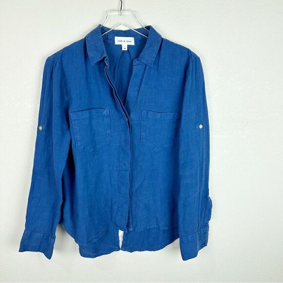 Cloth & Stone Linen Button Down Casual Summer Blouse Top Medium - Picture 1 of 5